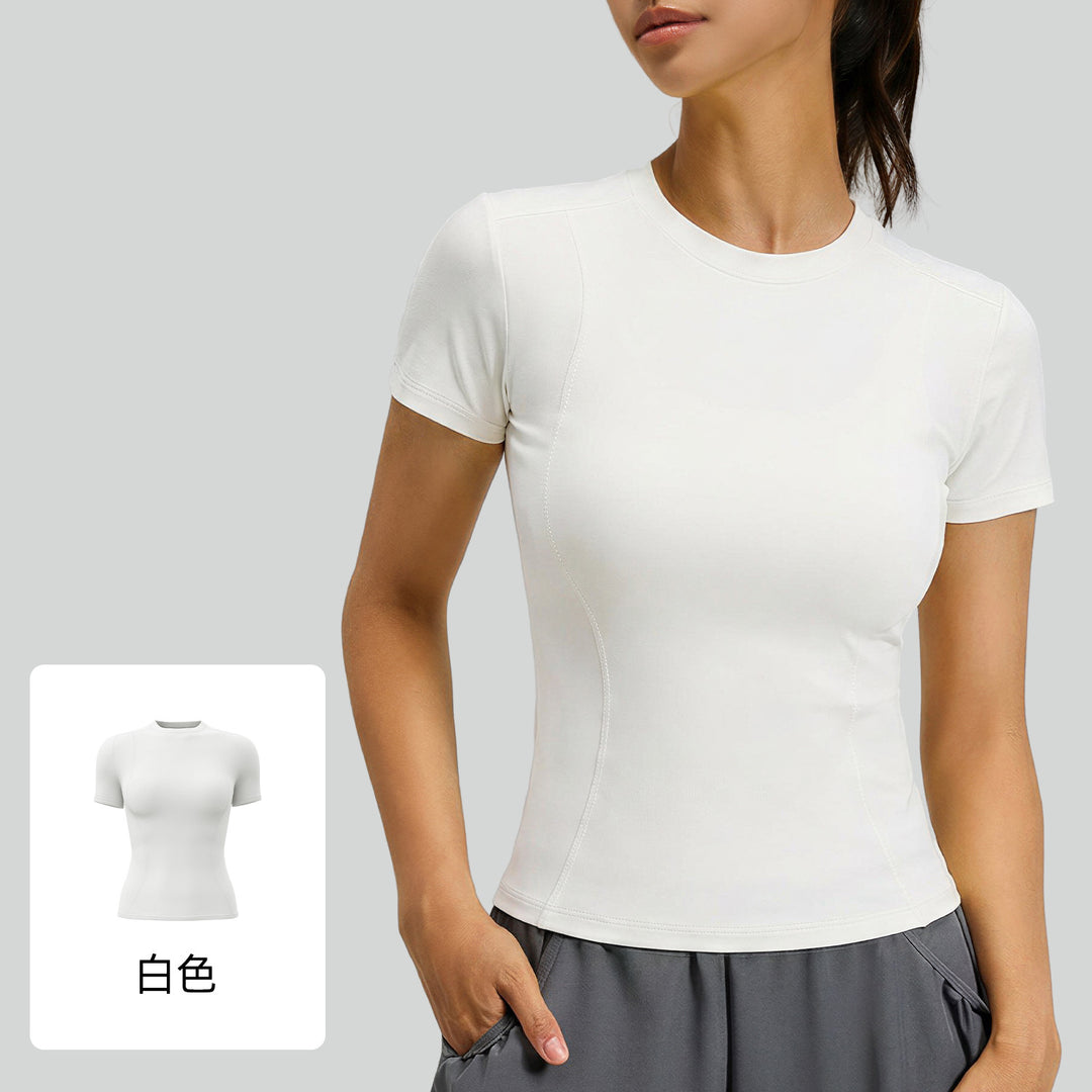 聚衣堂春夏修身运动短袖T恤瑜伽服上衣女健身紧身跑步瑜伽短袖