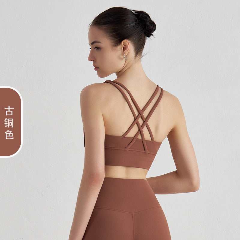 运动内衣女跑步防震秋季外穿美背健身bra背心专业训练瑜伽服文胸