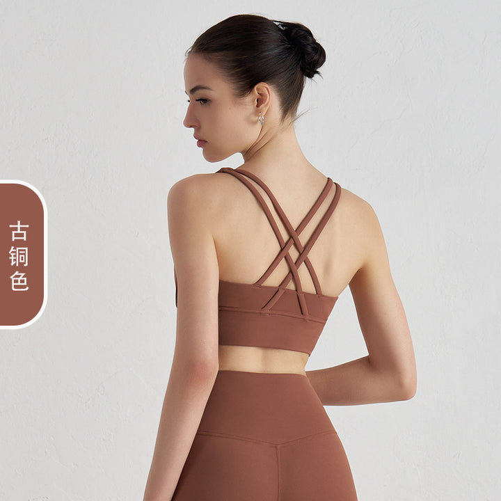运动内衣女跑步防震秋季外穿美背健身bra背心专业训练瑜伽服文胸