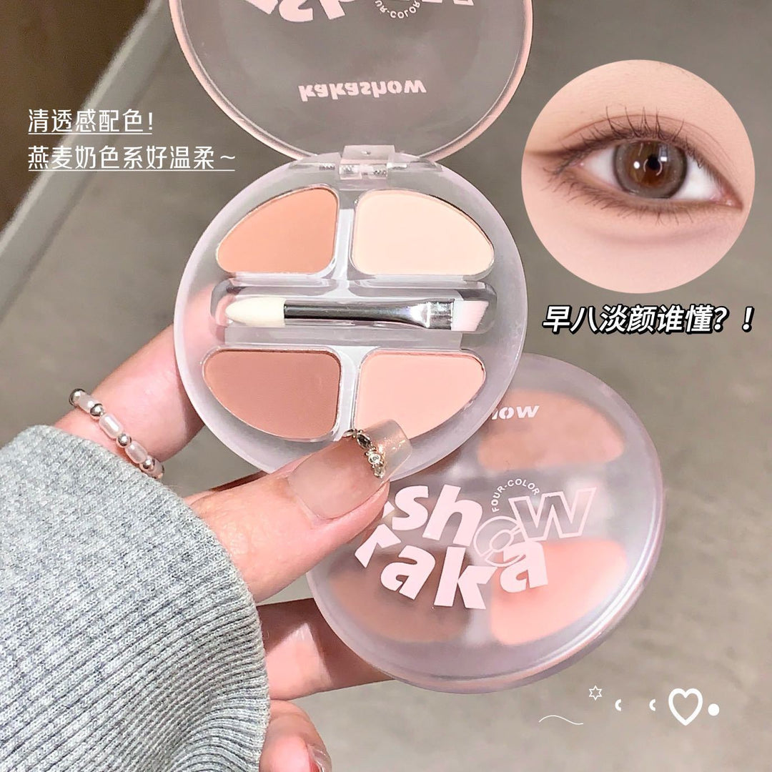 kakashow灵动四色卧蚕盘哑光闪粉自然立体提亮综合盘带双头刷眼影