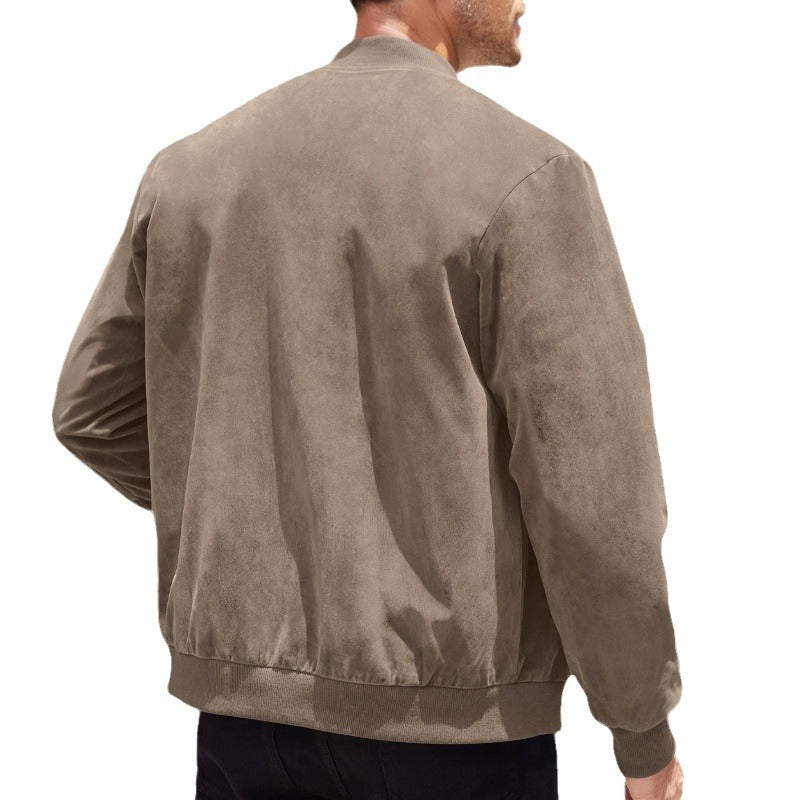 Men Casual Vintage Long Sleeve Cardigan Jacket Men