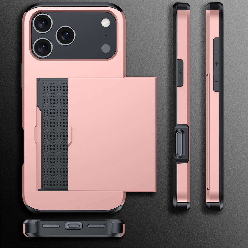 For iPhone 17 Phone Case iPhone 16 Slide 2-in-1 Shockproof 15 Pro Wallet Protective Case 34