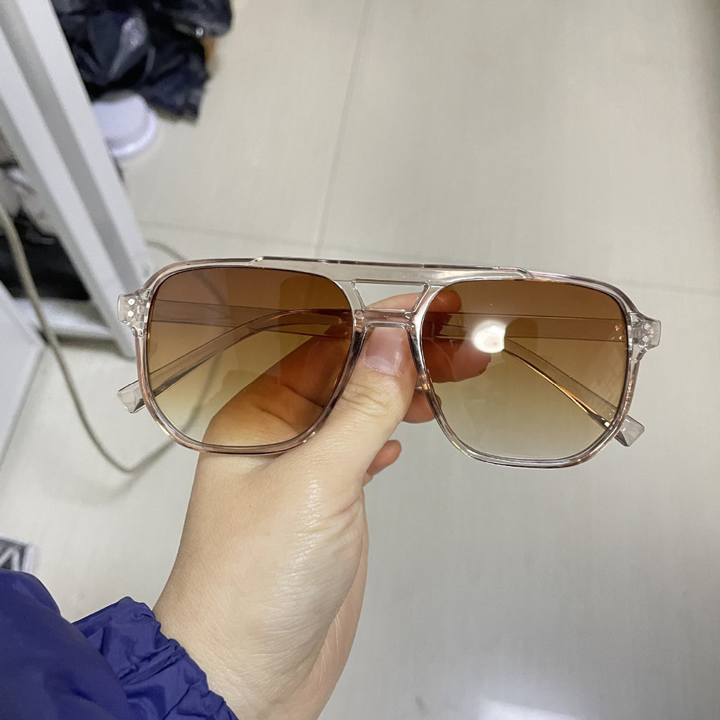 跨境新款复古双梁眼镜太阳镜时尚简约大框墨镜ins个性海洋片