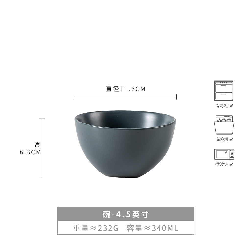 日式复古风陶瓷异形碗创意窑变釉餐具家用米饭碗粥碗小碗饭碗面碗