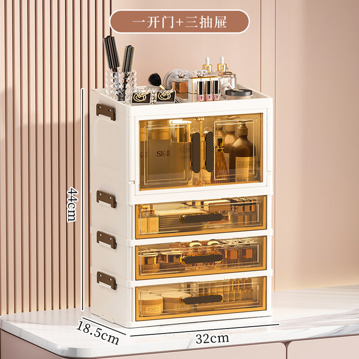 Desktop Makeup & Snack Storage Cabinet – Multi-Layer Organizer for Office & Vanity