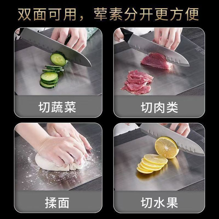 加厚不锈钢菜板抗菌防发霉双面厨房专用切菜板可挂式案板擀面粘板