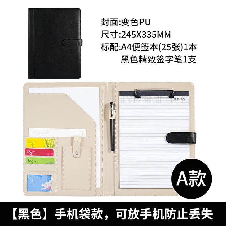 A 4 Multi-Function Leather Portfolio Folder – Business Manager Binder with Calculator