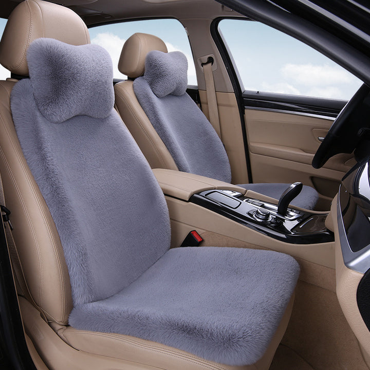 Thickened Winter __NS 99__h Car Seat Cushion – 3-Piece Backrest Short Fur Single Seat Cover