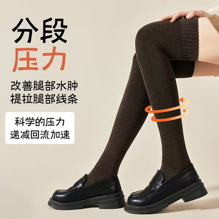 袜子冬季过膝长筒袜秋冬美腿加厚保暖秋冬季毛圈大腿高筒长袜