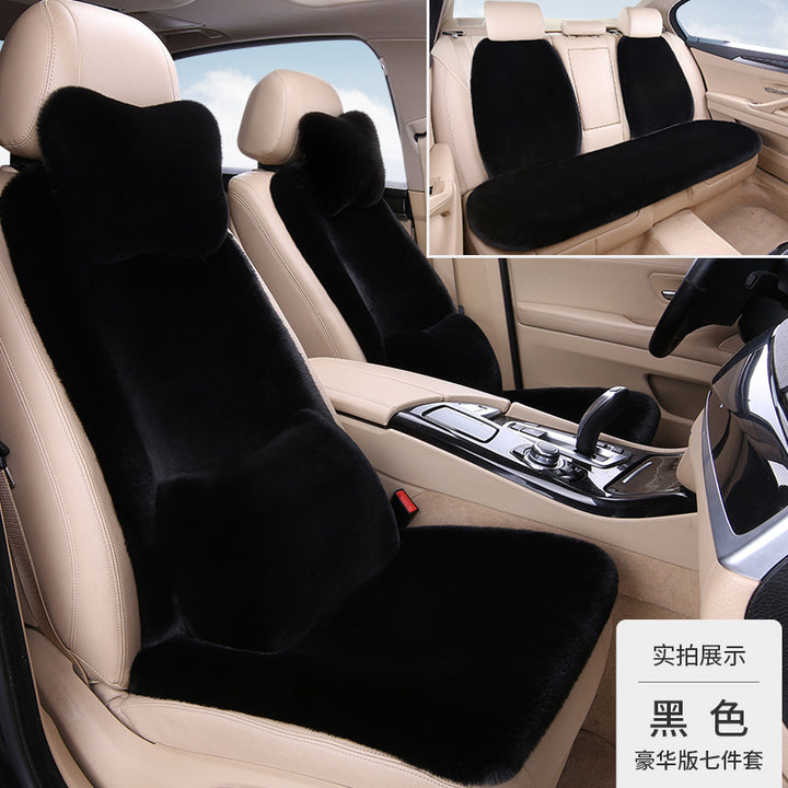 Thickened Winter __NS 99__h Car Seat Cushion – 3-Piece Backrest Short Fur Single Seat Cover