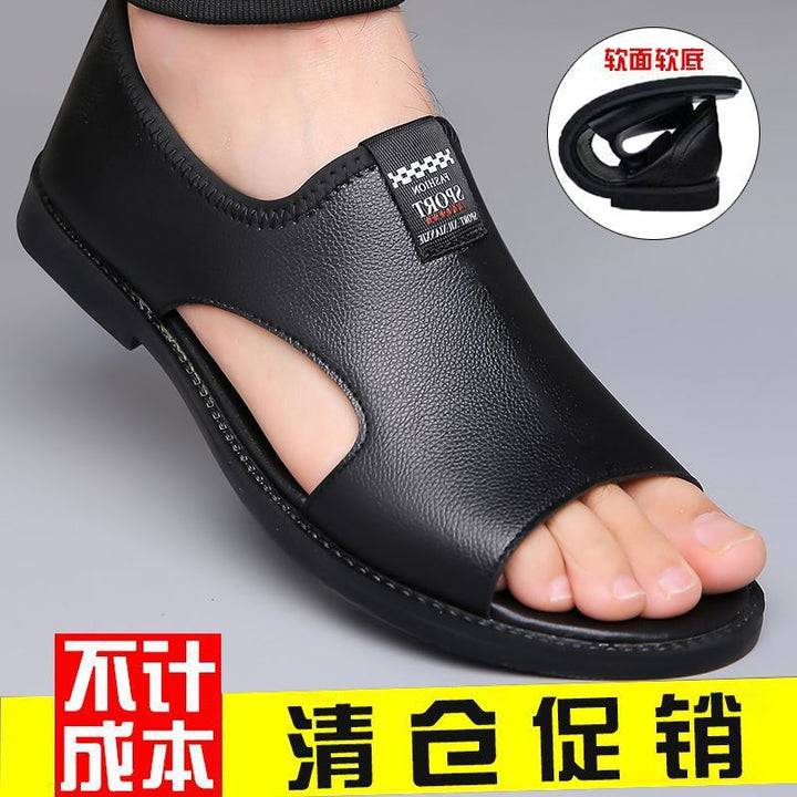 男士软皮凉鞋夏季透气沙滩鞋罗马男款软底防臭休闲防滑凉皮鞋批发