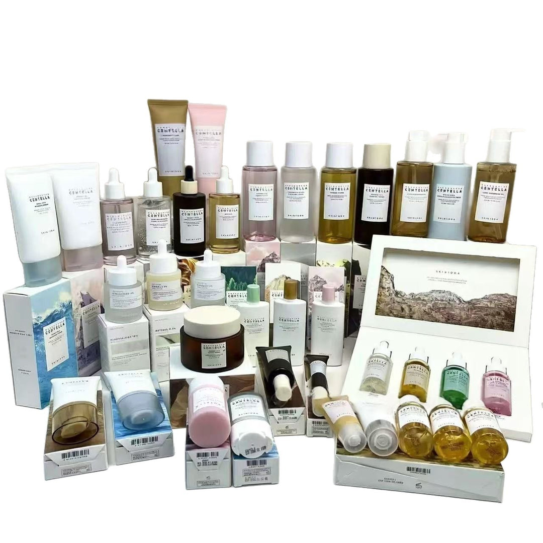 跨境SKIN1004积雪草安瓶精华面霜洗面奶小粉棒理肤天使组合套装