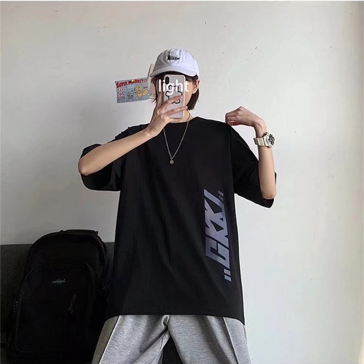 网红短袖t恤男潮牌ins原宿港风夏季新款衣服潮男搭配潮流帅气半袖