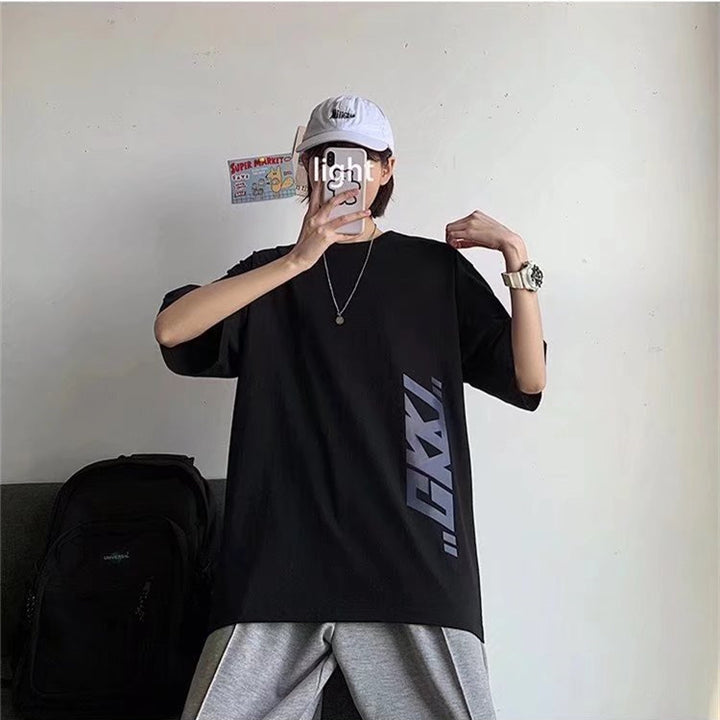 网红短袖t恤男潮牌ins原宿港风夏季新款衣服潮男搭配潮流帅气半袖
