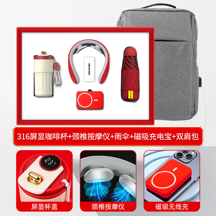 商务礼品套装咖啡杯颈椎仪礼盒活动创意礼品定制LOGO伴手礼送客户
