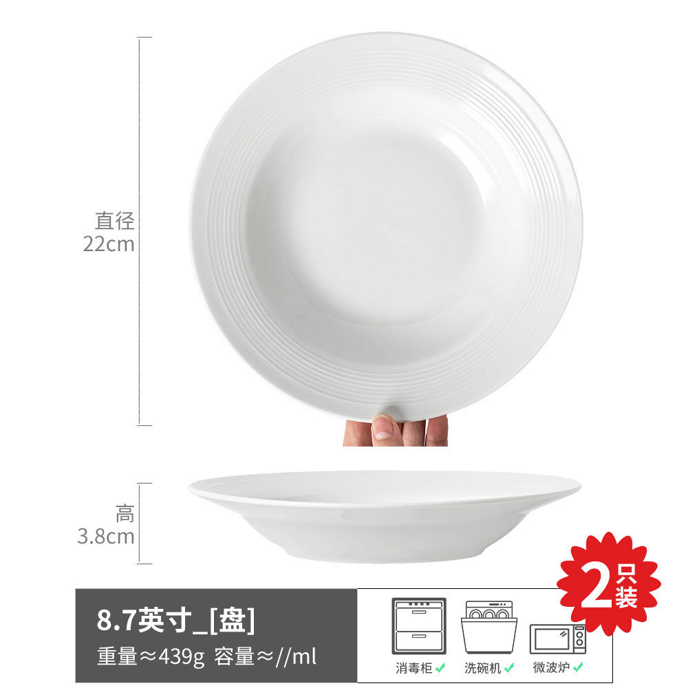 Ceramic Japanese Style Premium White Home Plate Tableware Bowl Wholesale