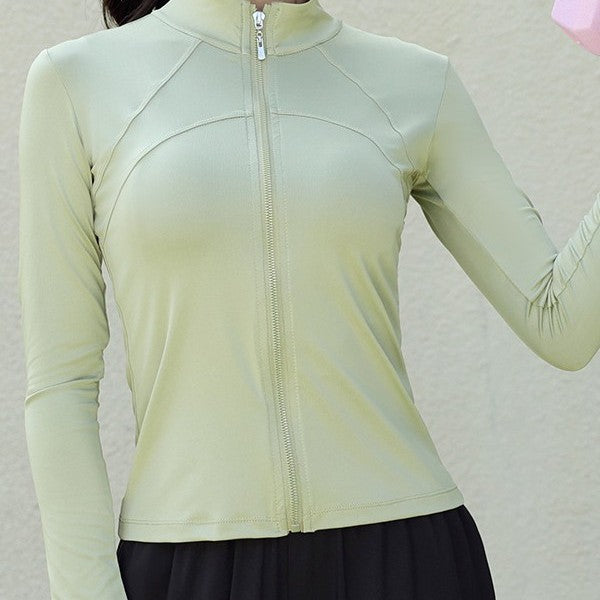运动外套女新款瑜伽服上衣外套女跑步服健身服速干长袖