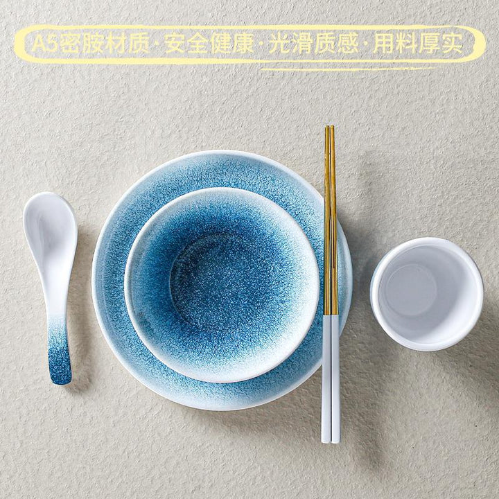 祥源美密胺小碗商用餐厅饭店火锅店酒店摆台四件套餐具碗碟勺套装