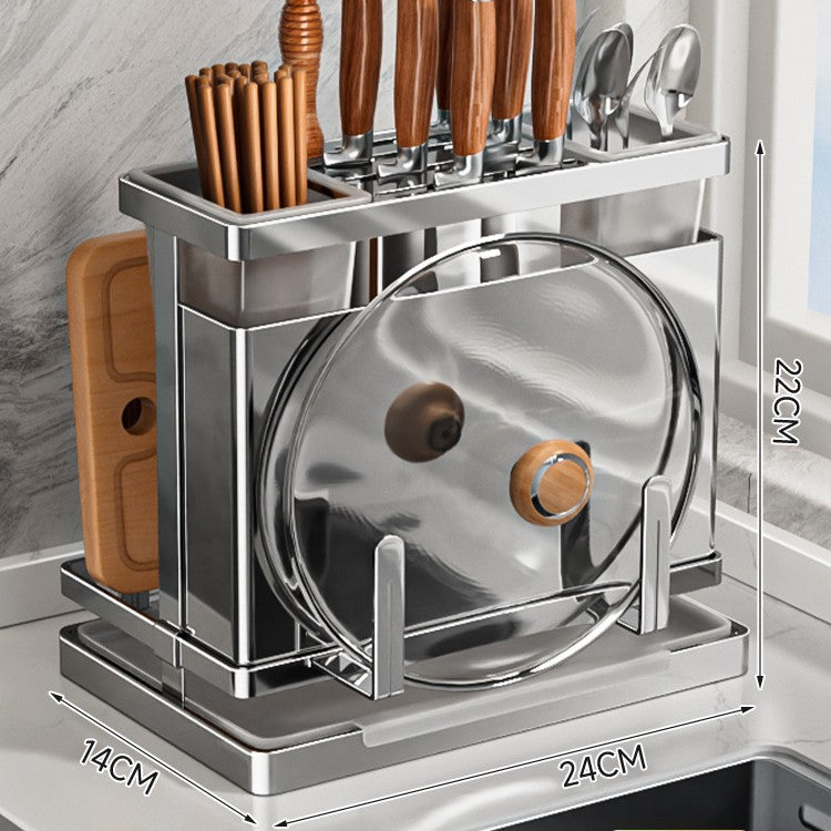304 Stainless Steel Kitchen Knife Holder Chopsticks Shelf Knife Set Storage