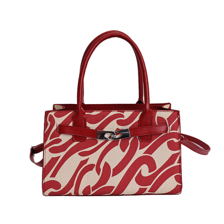Korean High-End Print Small Square Retro Trendy Handbag – Women's Trendy Fashion Bag