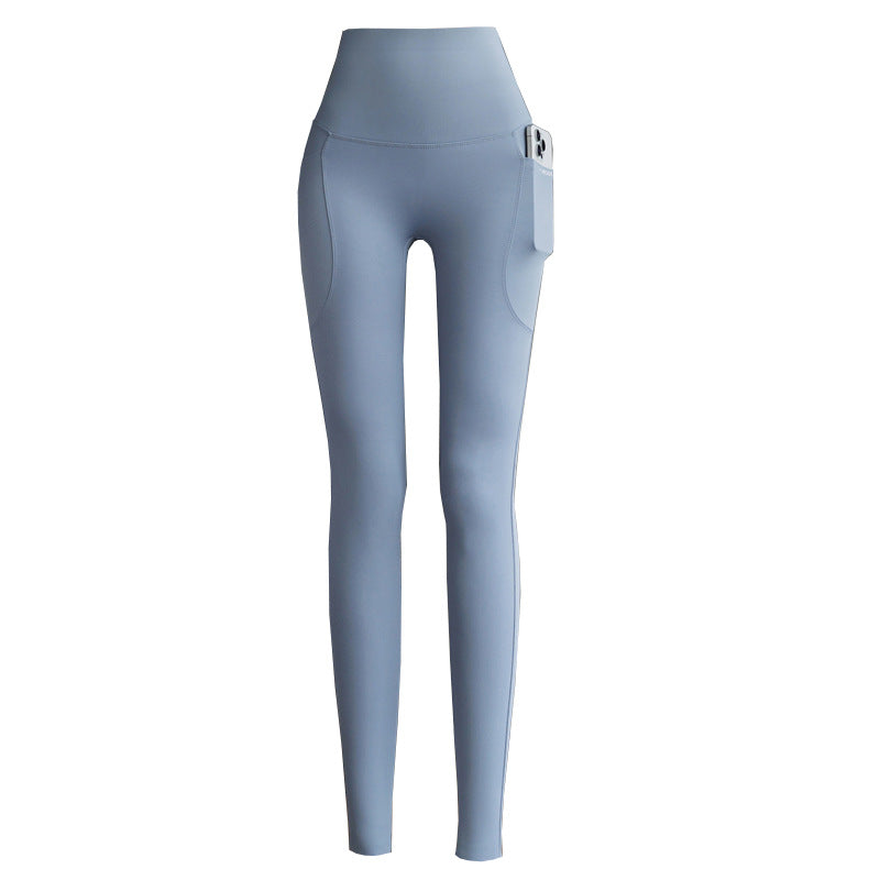 新款高腰双口袋瑜伽裤九分显瘦鲨鱼裤女无尴尬线提臀大码打底裤
