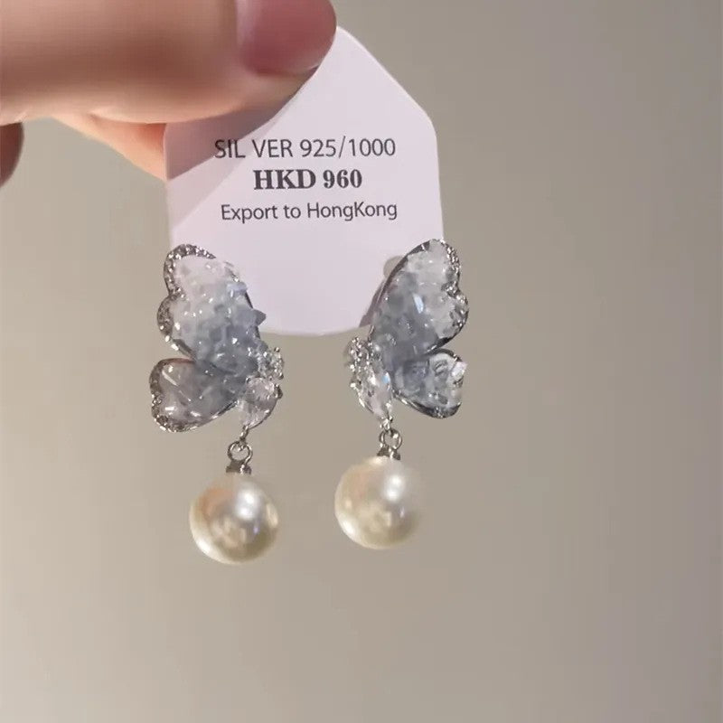 蓝色系套装~海蓝色仿巴洛克珍珠项链女小众百搭颈链小清新锁骨链