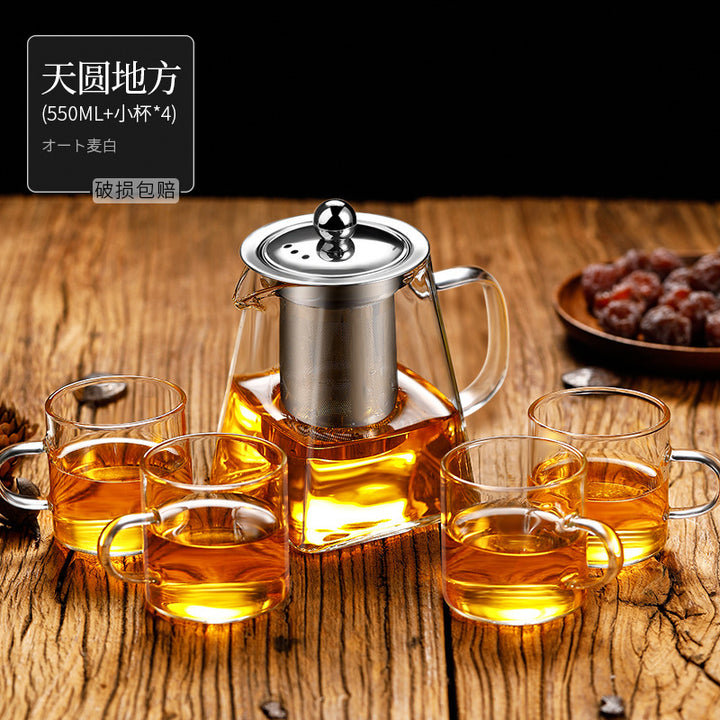 Glass Large Stainless Steel Set Home