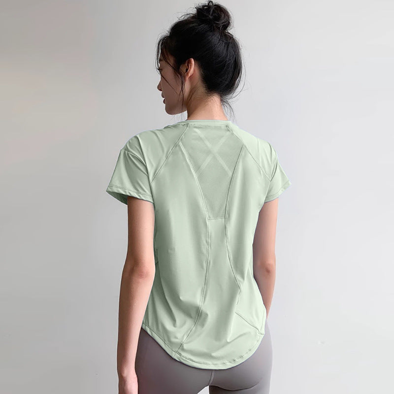 Summer Thin Slimming Sports Women Fitness Short Sleeve