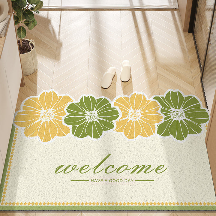 Floral Floor Mat Home Entryway Foot Mat Entryway Decor Stain Resistant Door Mat
