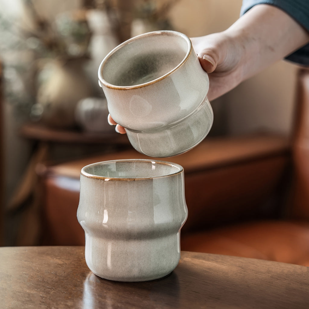特色复古陶瓷杯日式手握咖啡杯家用餐厅通用杯子甜品杯批发茶水杯
