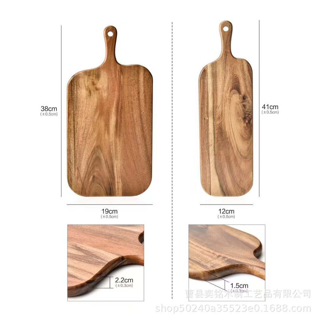 木质砧板带把手家用厨房切菜板餐厅牛排披萨上菜盘实木芝士奶酪板
