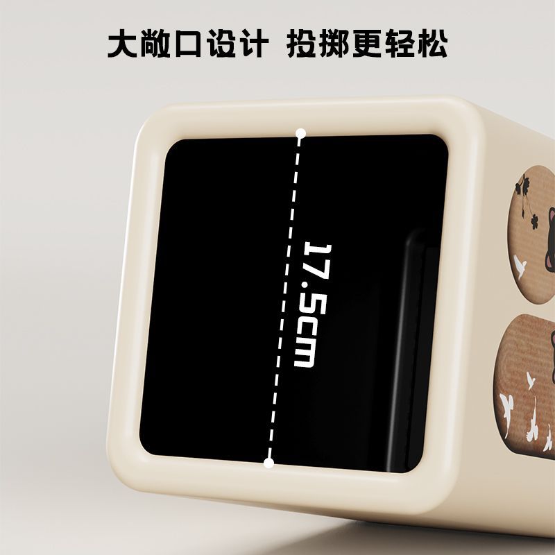 客厅垃圾桶家用大容量中古风厨房卧室可爱高颜值卫生间带滑轮纸篓
