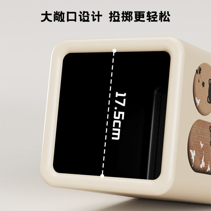 客厅垃圾桶家用大容量中古风厨房卧室可爱高颜值卫生间带滑轮纸篓