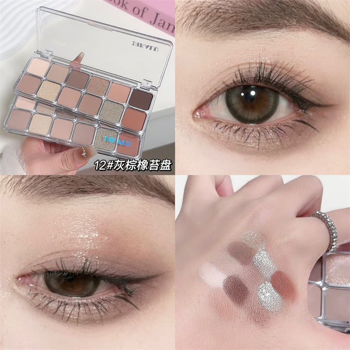 DIKALU 12色眼影盘肿眼泡春夏水泥盘哑光珠光自然提亮安宥真同款