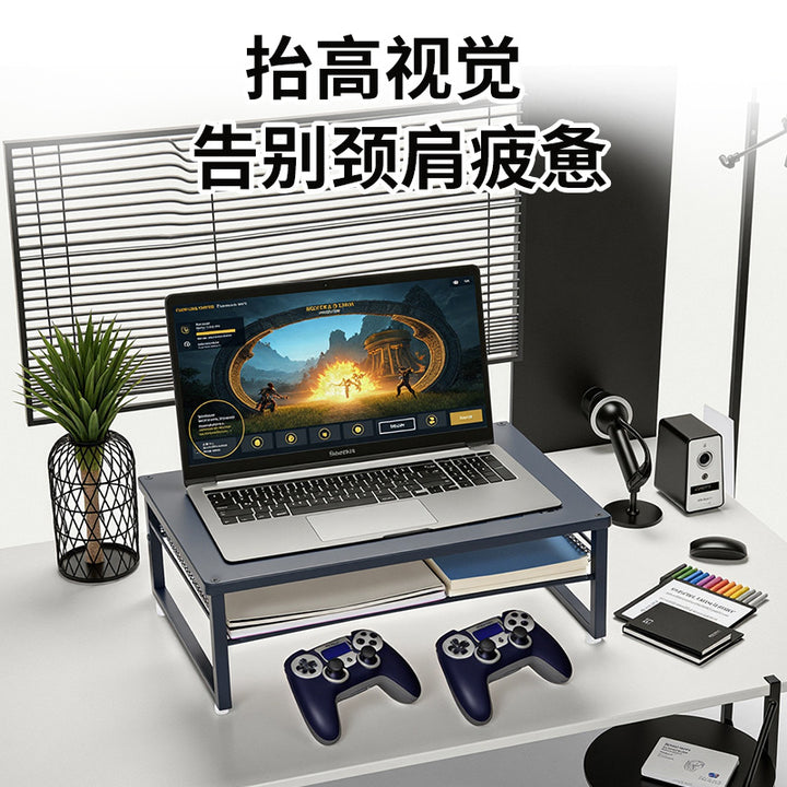 Dual Monitor Stand with Storage – Desktop Computer Riser & Office Organizer