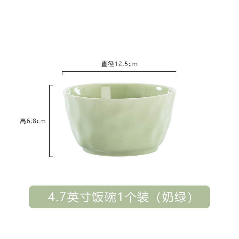 奶油风2026新款家用碗盘子筷高级感网红陶瓷碗碟套装DIY自由搭配