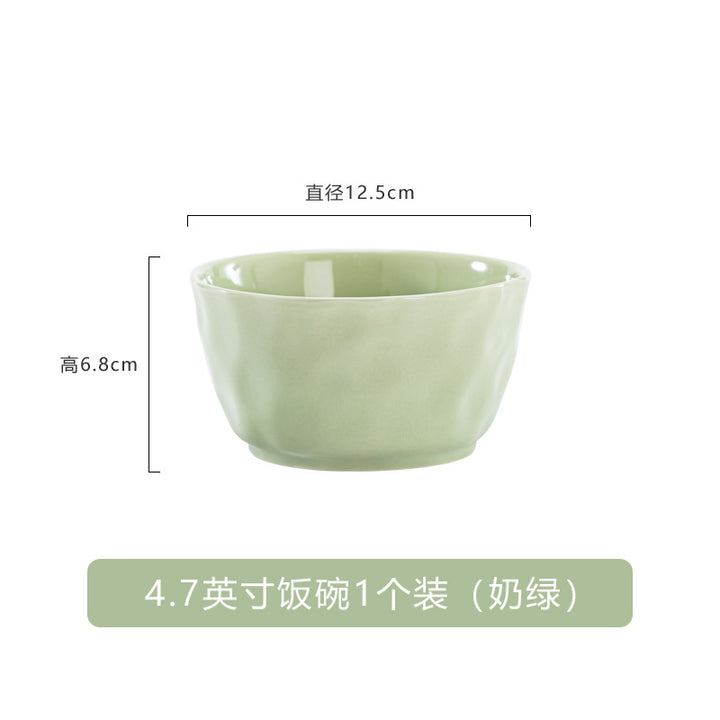 奶油风2026新款家用碗盘子筷高级感网红陶瓷碗碟套装DIY自由搭配