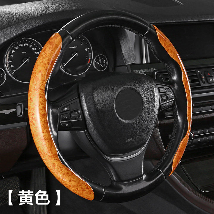 24 New Car Steering Wheel Cover Fashion Leather Car Grip Cover Durable Non Slip