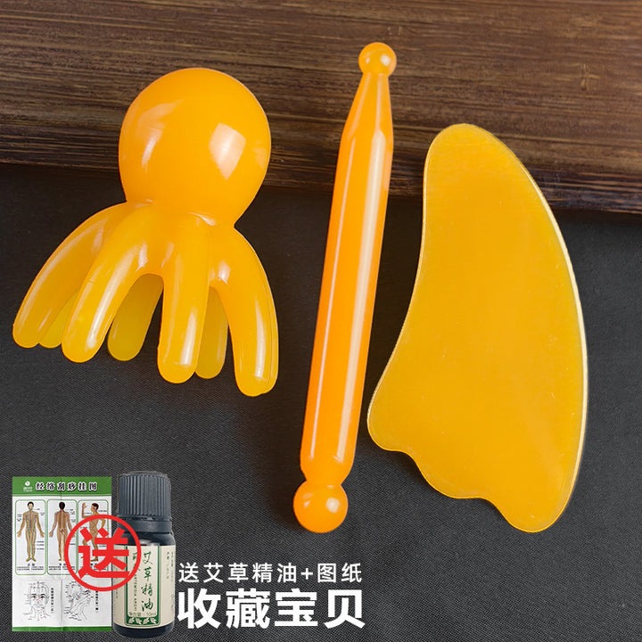 章鱼按摩刮痧梳八爪鱼头部面部拨筋棒点穴笔经络梳子提拉神器工具