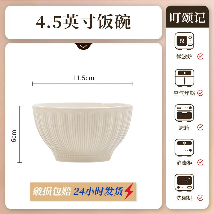 KANGMO Ceramic Dinner Set - Light Luxury Rice Bowls & Serving Plates Gift Set