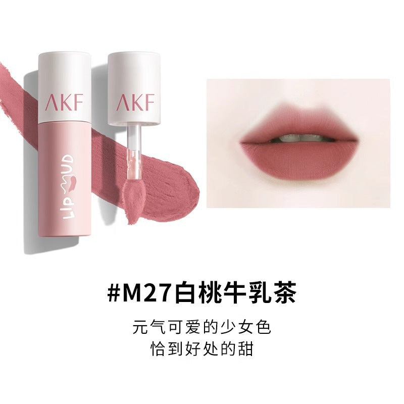 akf唇釉唇泥裸色系口红伪素颜低饱和唇釉丝绒雾面不沾杯哑光显白