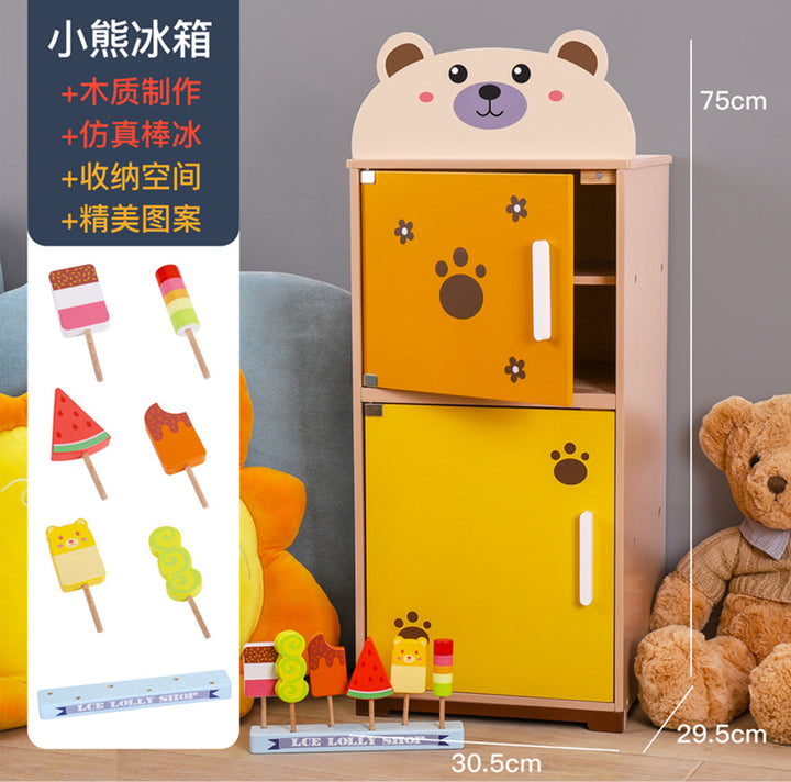 丹麦儿童过家家岁6厨房煮饭玩具仿真声光冰箱套装模拟做饭木灶台