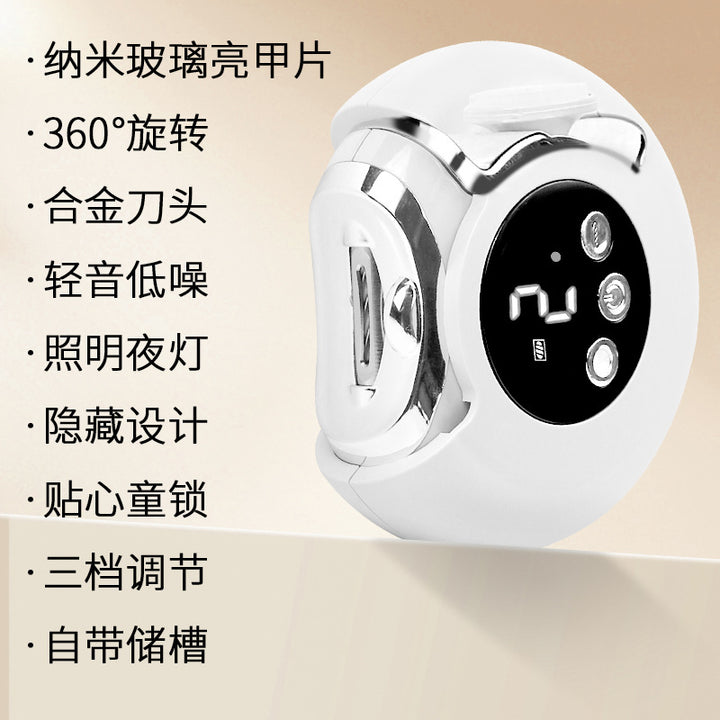 2-in-1 Electric Nail Clipper & Grinder – Rechargeable Auto Nail Trimmer for Baby, Kids & Adults