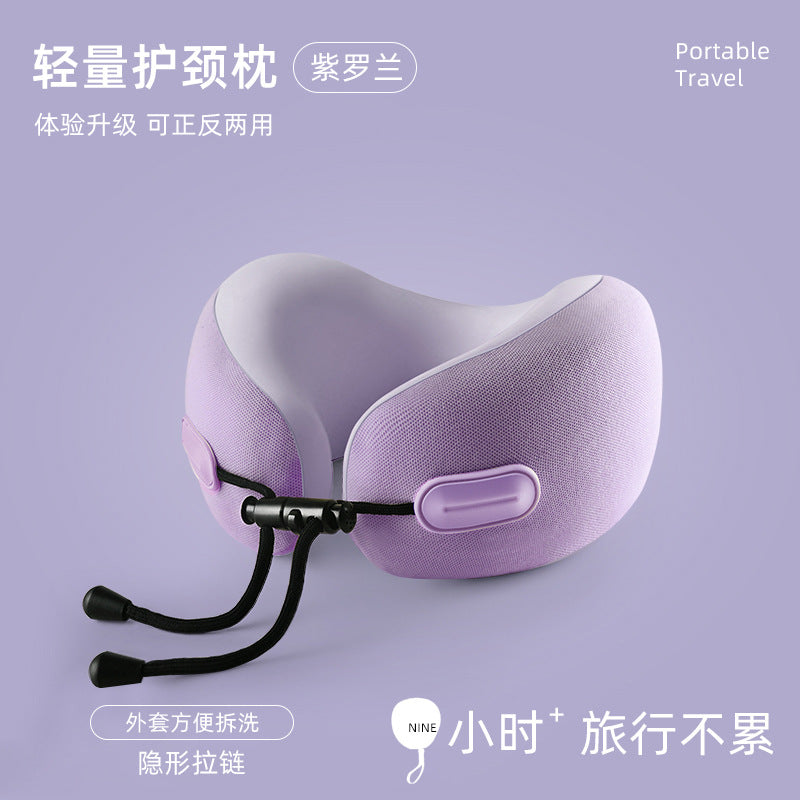 跨境记忆棉u型枕颈枕可收纳u形枕飞机旅行枕头午睡颈椎脖子护颈枕