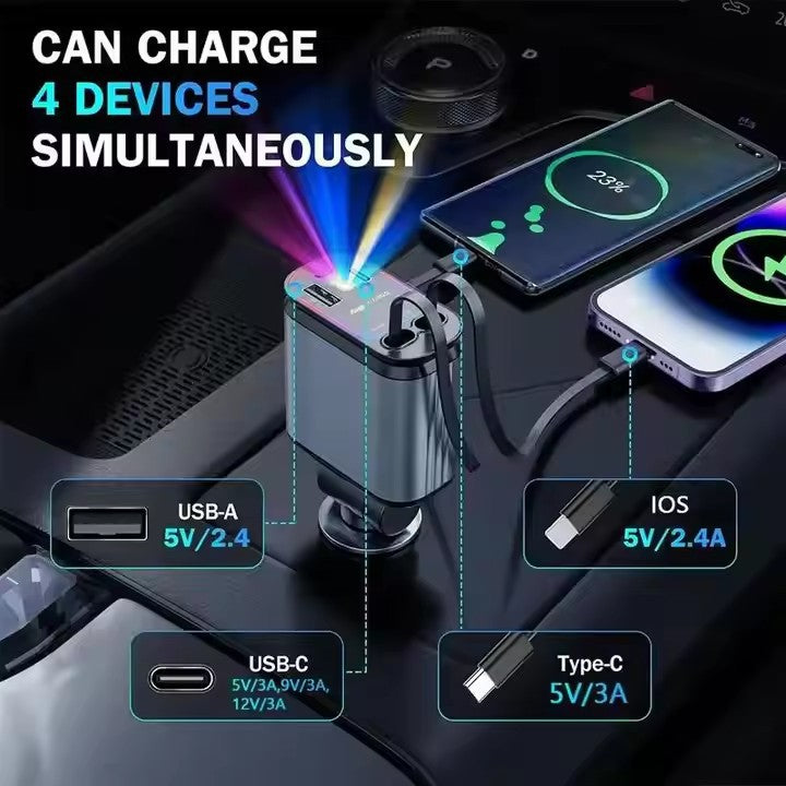 2026 New 180 Degree Rotation Custom Mobile Phone Car Charger