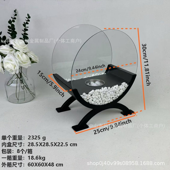 桌面火坑气氛取暖壁炉酒精户外烤火取暖炉装饰乙醇火炉复古壁炉