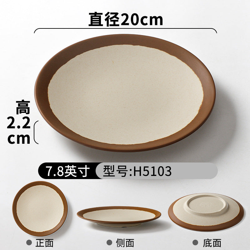 祥源美密胺创意复古餐具商用餐厅饭店火锅店盘子菜盘仿瓷塑料面碗
