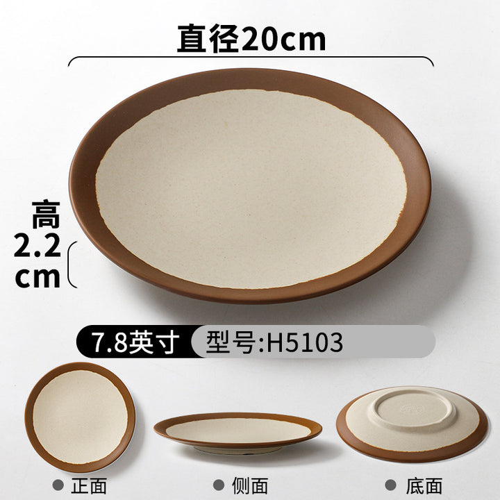 祥源美密胺创意复古餐具商用餐厅饭店火锅店盘子菜盘仿瓷塑料面碗