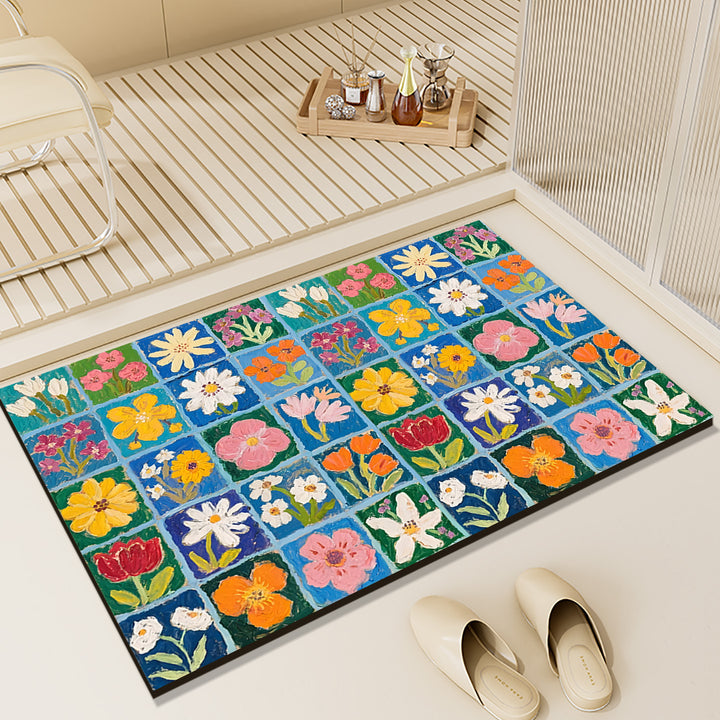 Oil Painting Floor Mat Home Entryway Entryway Stain Resistant Foot Mat Door Mat