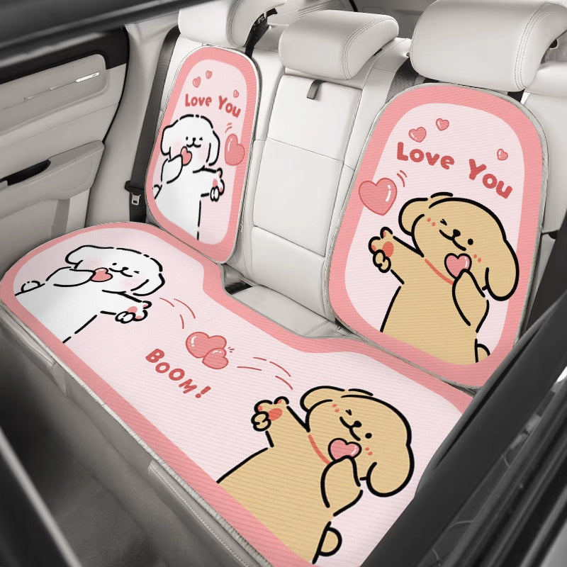 Summer Ice Silk Car Seat Cushion – Cute Four Season Universal Women Cool Pad